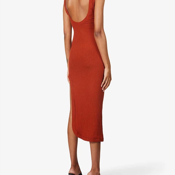 ALIX NYC Palma ribbed tank dress in rust - Picture 3 of 6